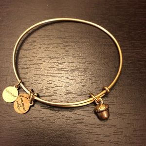 Alex and Ani Rafaelian gold acorn bangle